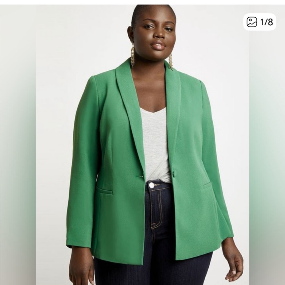 Eloquii Vibrant Green Suit Jacket - Picture 2 of 5